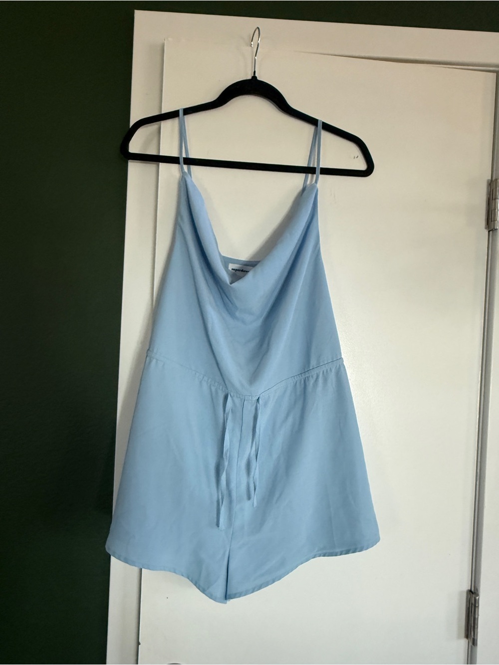 superdown Light Blue Cowl Neck Camisole Romper